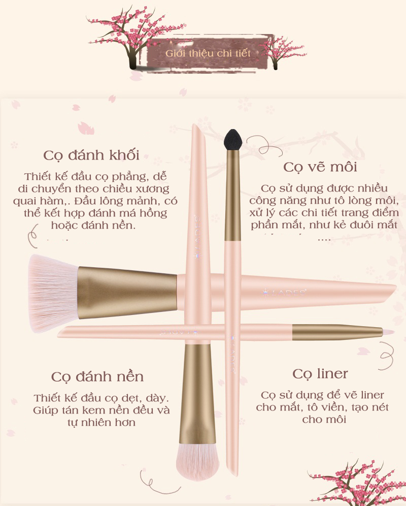 Bo-co-trang-diem-lades-13-cay-mau-hong-Sakura-Court-04